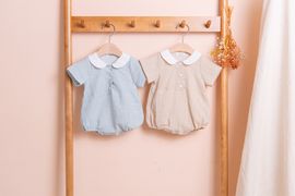 [BEBELOUTE] Bebe Dot Body Suit (Beige), Summer All-in-One for Infant and Babyr, Cotton 100% _ Made in KOREA